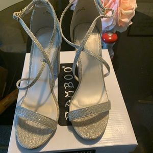 Glitter Strap Block Heels